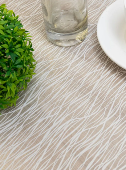 Клеенка столовая ПВХ "Элегия" 1,35х22 м - Волны 017-white 