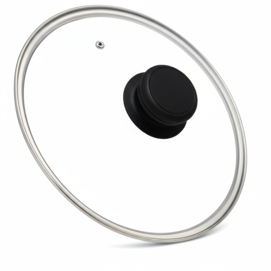 Крышка стеклянная с пластиковой ручкой (в сборе) д.28 см 4628-01