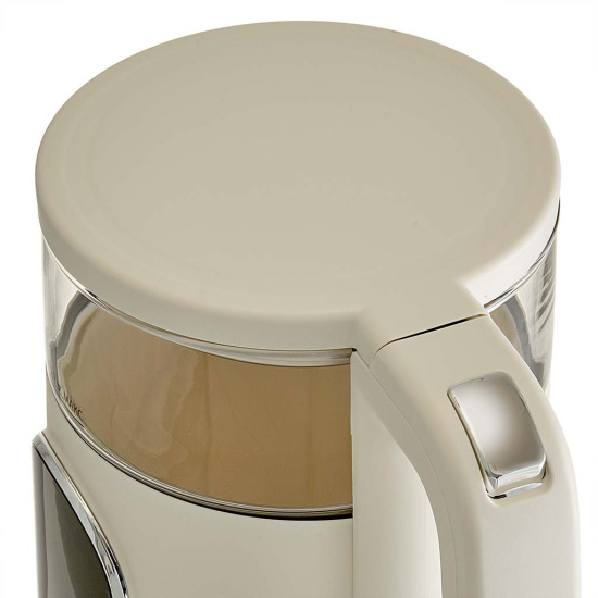 Чайник DELTA LUX DE-1025 корпус из термост. стекла и пластика, LCD дисплей,  белый: 2200Вт, 1,7л