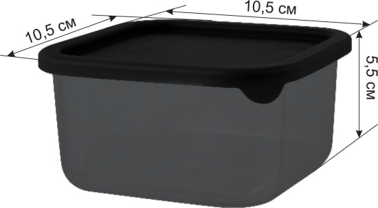 Контейнер для продуктов Sugar&Spice Black квадратный 0,4л с гибкой крышкой SE167910621 