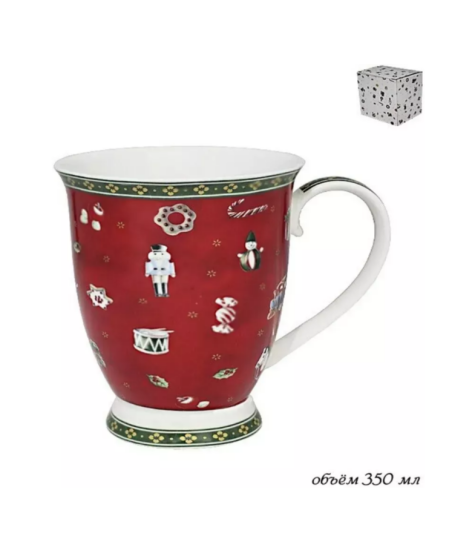 Кружка 350 мл НОВОГОДНИЙ в под.уп.(х36) Фарфор 105-597