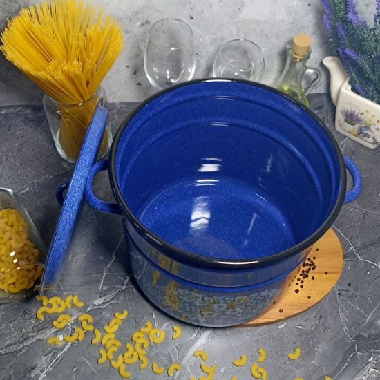 Кастрюля 9,0л 1с200/с син. с зерн. Голубика Кастрюля 9,0л 1с200/с син. с зерн. Голубика