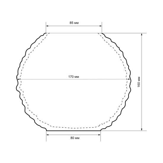 Ваза "Плиссе" малая d-170мм h-160мм 1901-Н5 "Браун" 