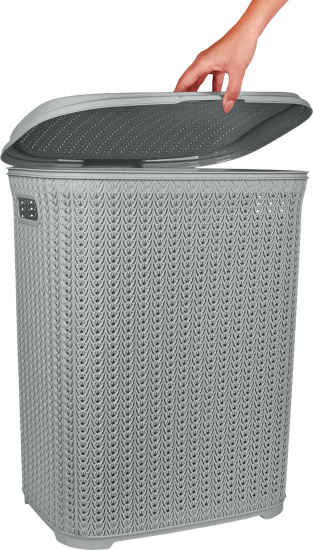 Корзина для белья Plast Team Melange 65л 463х406х507 мм серый шторм PT408011025 