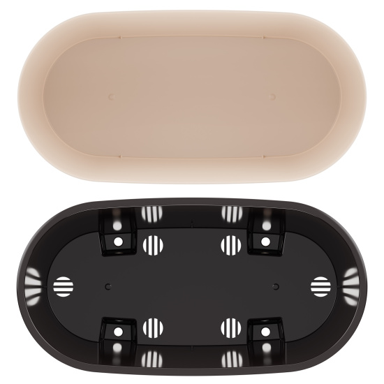 Горшок цветочный "Лея" 4л овальный двойной (с автополивом) (бежевый) М8590