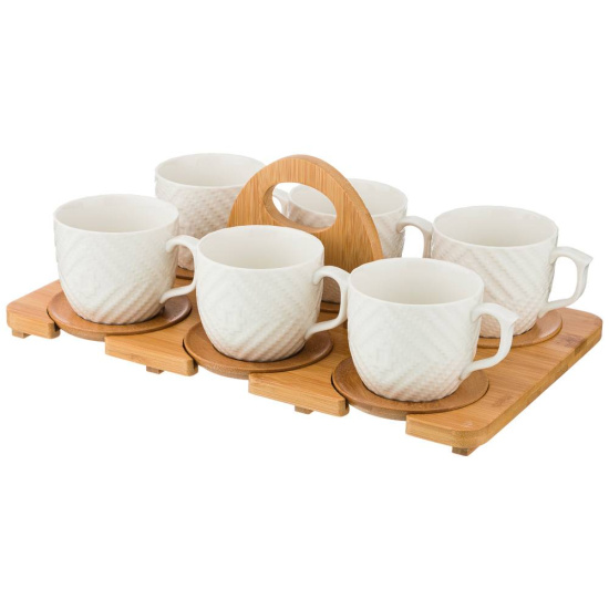 ЧАЙНЫЙ НАБОР LEFARD "NATIVE"  НА 6 ПЕР. 12 ПР. 300 МЛ НА ДЕР. ПОДСТАВКЕ (КОР=6НАБ.) (587-138)