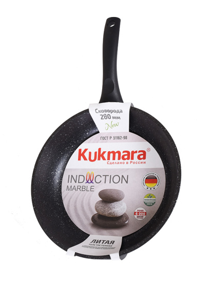 Сковорода 280мм с ручкой,антипригарное покрытие(темный мрамор) линия "Marble Induction" смти280а Сковорода 280мм с ручкой,антипригарное покрытие(темный мрамор) линия "Marble Induction" смти280а