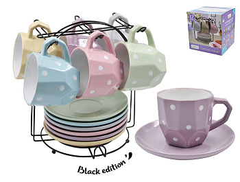 Сервиз на м/подст. (12пр.) Lavenir "Нежный горошек" 210 мл, 8 см, 171524 керамика 54680