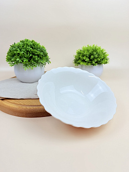 Салатник 6 "Белье" свк6-WHITE вырезной край 103610