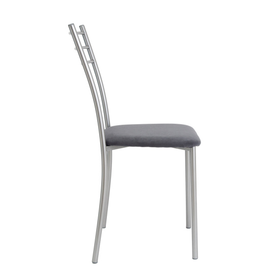 Стул "Хлоя" велюр серый (Ним 40) н.хром Стул "Хлоя" велюр серый (Ним 40) н.хром