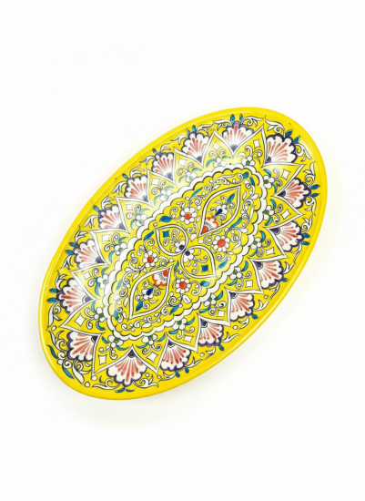 Ляган овальный Риштанская Керамика 30см желтый 