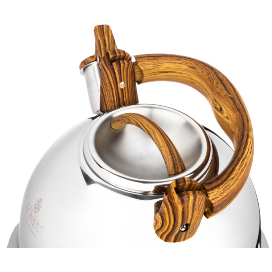 ЧАЙНИК AGNESS СО СВИСТКОМ,  3,0 Л И СКЛАДЫВАЮЩЕЙСЯ РУЧКОЙ (937-032)