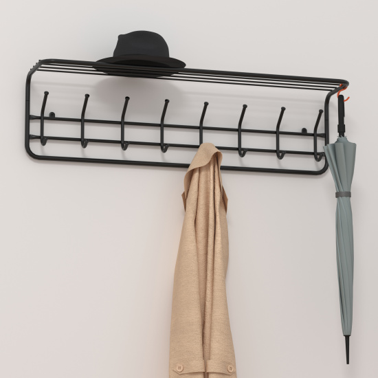 Вешалка с полкой 100см (цвет-Черный)