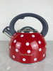 Чайник 2,5л нержавеющая сталь HR732-1 красный в белый горох OLS-001-5