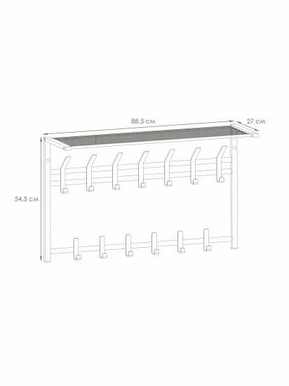 Вешалка с полкой 2-х ярусная "Торонто 32", hanger with shelf (Графит) ВСПТ32  ГР