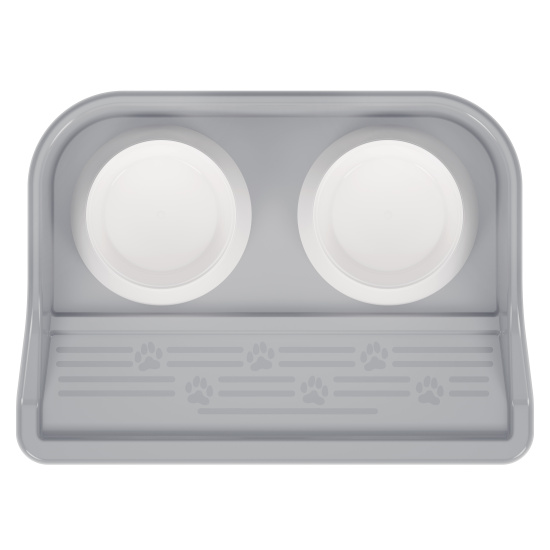 Набор ALTA c двумя мисками 0,3л для животных (на подставке)(серый) М8629