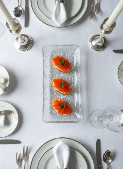 Блюдо прямоугольное 26.5*12.5 см прозрачное IVV (реплика)  OLS-8233.1