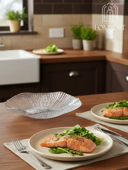 Блюдо  24.5 см прозрачное  IVV (реплика) OLS-8293.1