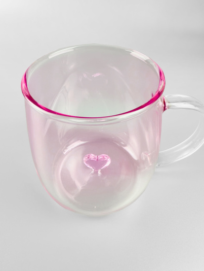Кружка с фигуркой на дне 400мл Розовая OLS-237-3
