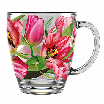 Кружка для чая 350мл 2025-Д (Тюльпаны) 