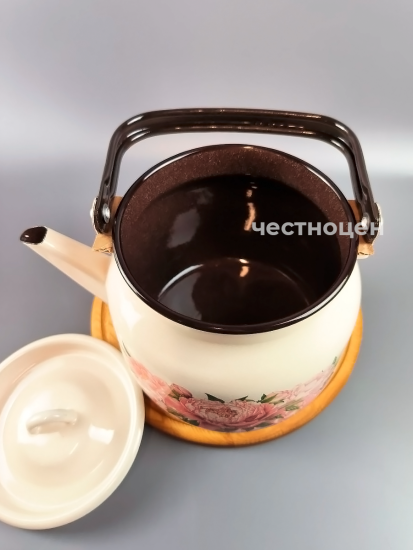 Чайник для плиты 3,5л С-2713/4ЖмРч  "Букет пионов"