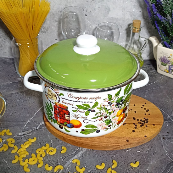 Кастрюля 5,5л цил. Вкусный компот 6RD221М белосн. Кастрюля 5,5л цил. Вкусный компот 6RD221М белосн.