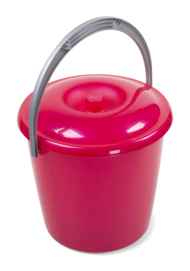 Ведро "Соло" 7л с крышкой перламутровое красное С632ККРА