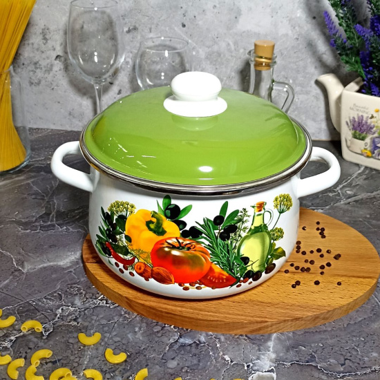 Кастрюля 4,0л конич. белосн. Европейская кухня 1с46я Кастрюля 4,0л конич. белосн. Европейская кухня 1с46я