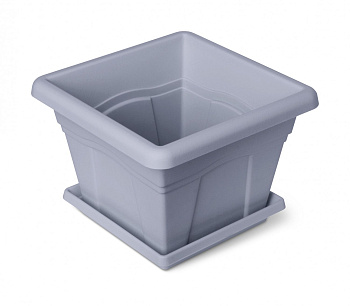 Горшок Квадро с поддоном 12.2л 32х32см серый С165СЕР Горшок Квадро с поддоном 12.2л 32х32см серый С165СЕР