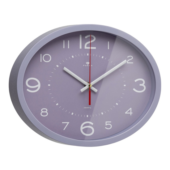 2720-121 (10) Часы настенные овал 22,5х29см, корпус сиреневый "Классика" Рубин