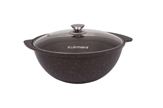 Казан для плова 3,5л со стекл.кр. АП (кофейный мрамор) кмк37а