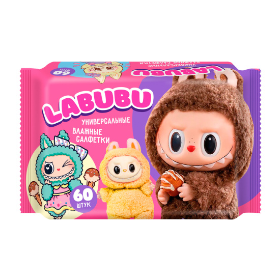 Салфетки влажные №60 LABUBU №60 универсальные mix 81114