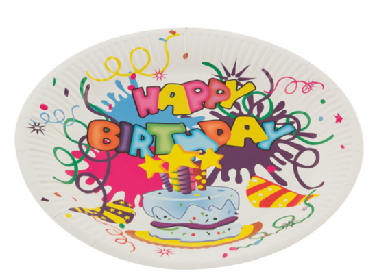 Набор бумажных тарелок "Happy Birthday" Волшебная страна 23 см, 6 шт 007149 Набор бумажных тарелок "Happy Birthday" Волшебная страна 23 см, 6 шт 007149
