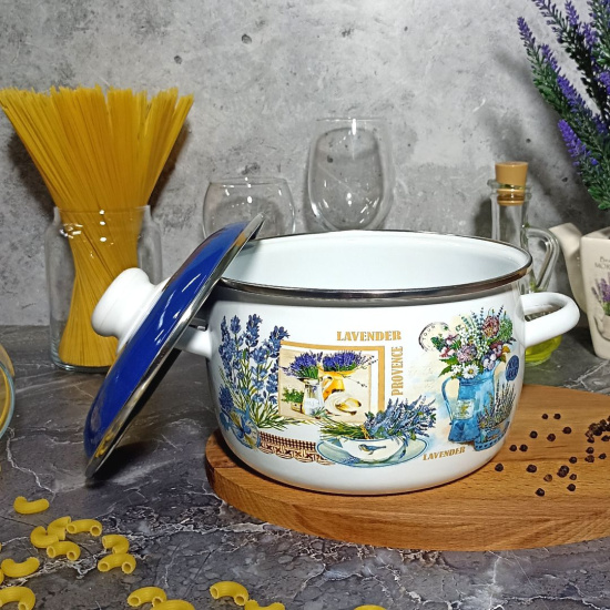 Кастрюля сф. 4л. белосн. Горная лаванда 6RC201M 