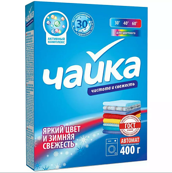 Порошок стиральный автомат 400гр Зимняя свежесть Колор Чайка